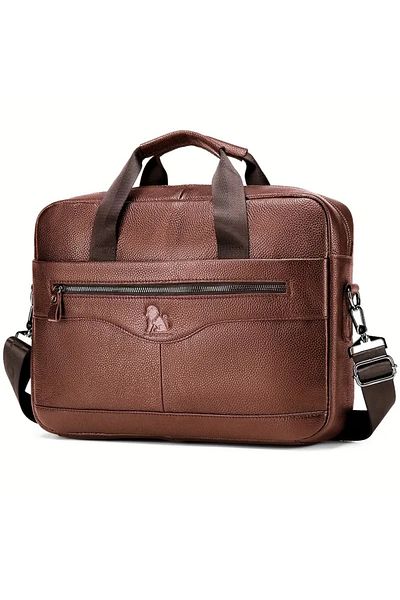 King Lion Leather shoulder&laptop bag,spacious internal division4papers,personal items,a back hanging strap