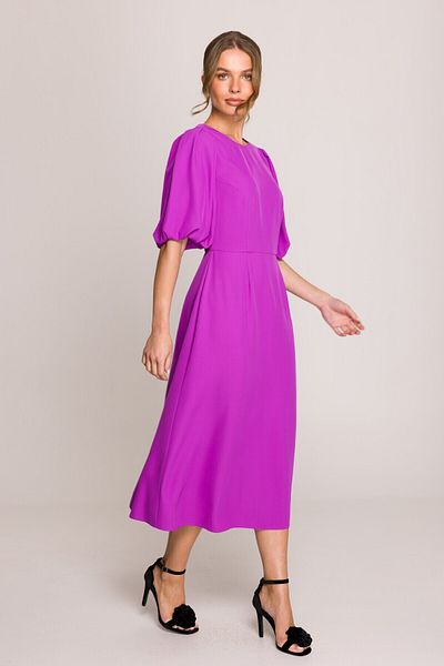Stylove Rochie cu mâneci de culoarea bumbacului