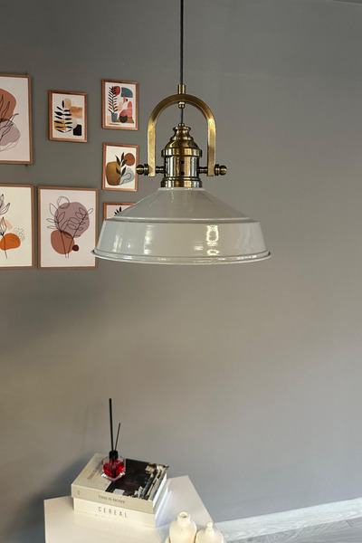 Bamyum Carmelo Gri Renk Asaletli Tekli Avize Delikli Eskitme Başlık Sarkıt Lamba Salon Aydınlatma