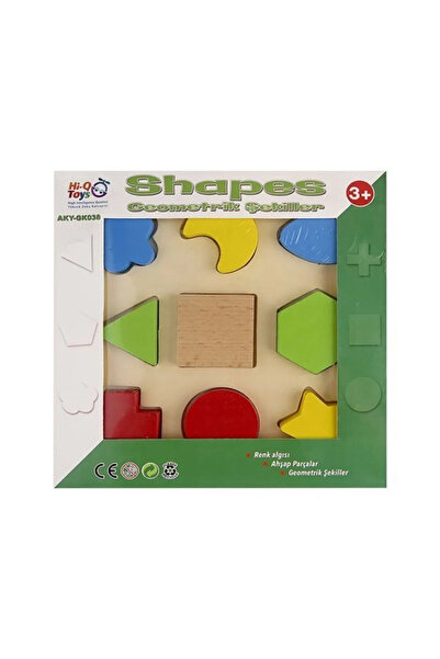 dikkat atölyesi Eğitici Ahşap Renkli Geometrik Şekiller 3 Yaş ve Üzeri
