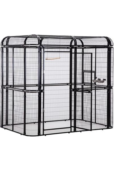 Egardenkart Aviary Large Walk-in Bird Cage - Durable Pet House Birdcage (Black)
