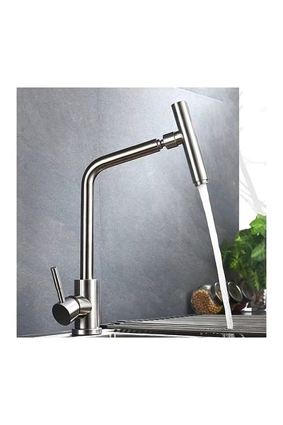Sardıcı Kitchen Sink Faucet Modern Inox Finish Stainless 304 Metal Functional Product with Movable Head