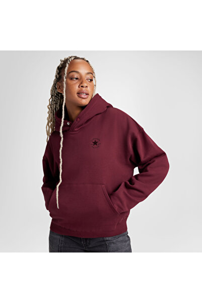 Converse Classic Kadın Oversized Fit Bordo Hoodie