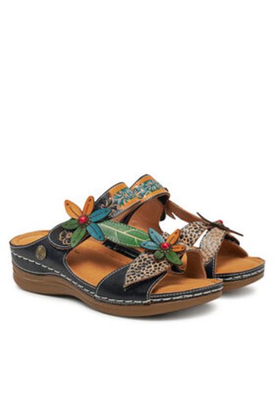 LAURA VITA women's flip flops BISCUIT 04 black