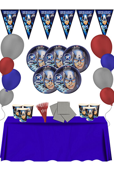 snowparty Captain America Captain America 40-Person Birthday Party Supplies Ornaments Set