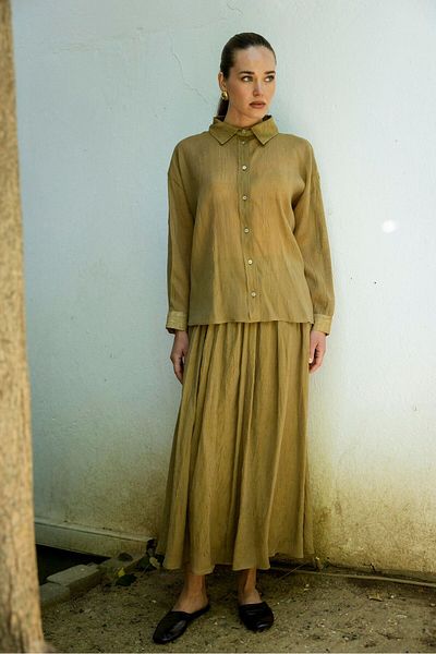 My Blog Olive Wendy Shirt Skirt Set - 511159