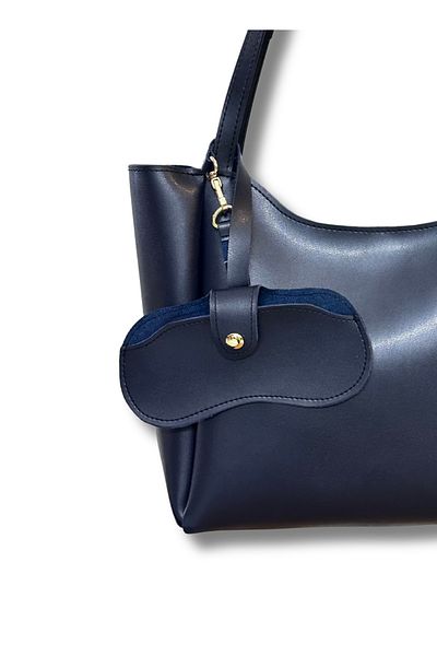 fular & bags Geantă pentru ochelari suspendată albastru bleumarin