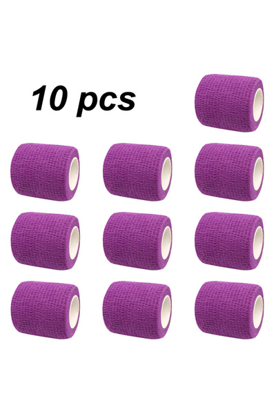 Choice 5cm X 4.5m PURPLE 10 Rolls Athletic Wrap Tape Self Adhesive Elastic Ba...