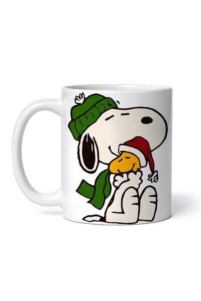 OEM Cană albă personalizată, Snoopy & Woodstock., INOVATIX®. 330 ml