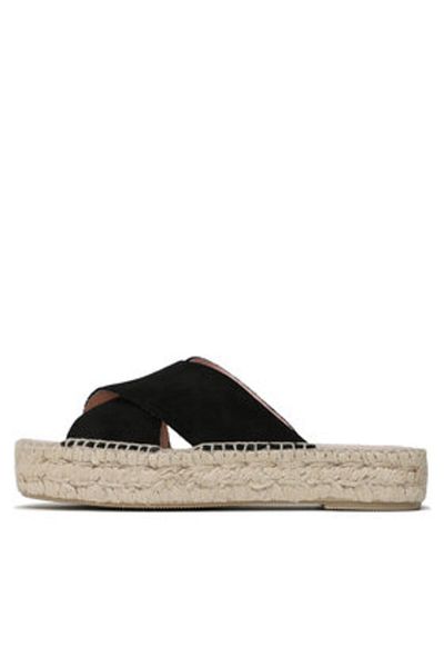 Manebi espadrile de damă DOUBLE SOLE X BANDS SANDALS K 1.0 negre