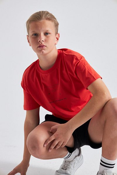 The Champ Clothing Football Field Patterned 100% Cotton Boy's Oversize T-Shirt