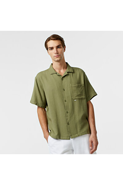 United 4 UNITED4 Classic Erkek Haki Gömlek