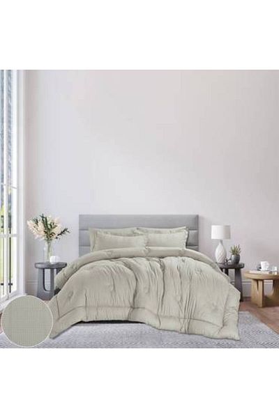 Canon 6-piece cotton double bed sheet set - with fixed filling