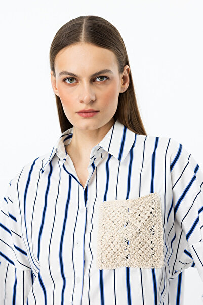 ON Fashıon Жіноча сорочка в синю смужку