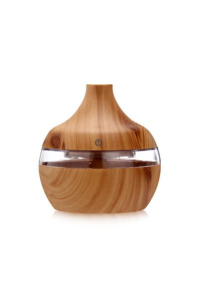 MACVI Umidificator de Aer Macvi®, 300 ml, Bej inchis, cu functie de aromaterapie si LED 7 culori