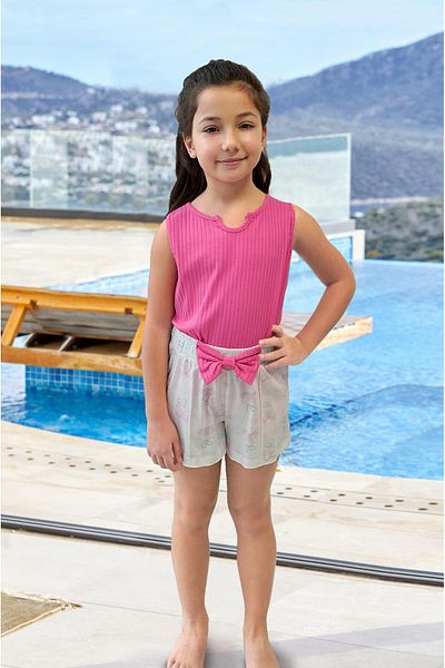 Cossy By Aqua Girl's Fuchsia Shorts Set 24982