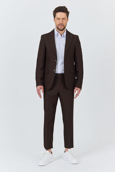 Frappoli Alfredo Men's Coffee Spring-Summer Slim Fit 2 Suit