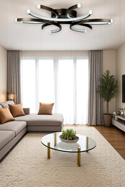 LEGACY Levora Modern Tasarım - Salon - Mutfak - Yatak Odası Bronz Renk Beyaz Işıklı Led Avize