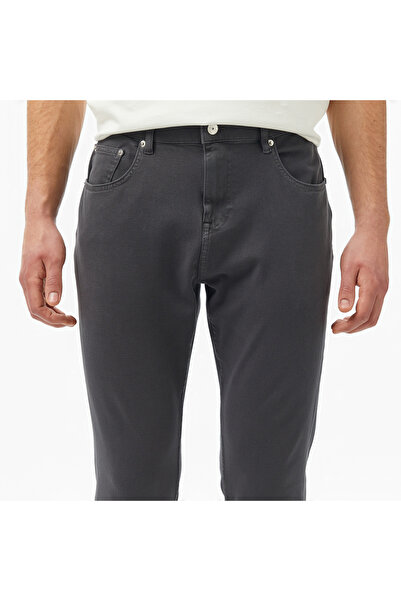 Lacoste Erkek Slim Fit Gri Jean Pantolon