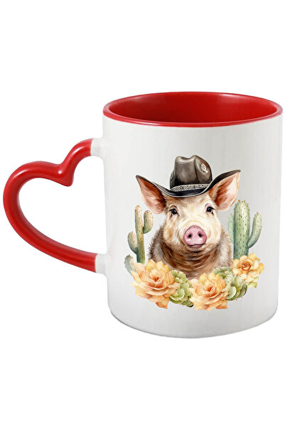 StoryGift Romania Cana cu un porcusor cowboy, ilustratie, Vestul Salbatic, fl...