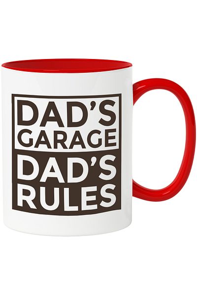StoryGift Romania Mug with Funny Message in English Dad's Garage Dad's Rules, Dad's Garage Re, With,STG