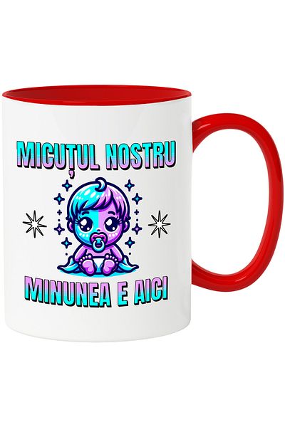 StoryGift Romania Mug Our little miracle is here, child, newborn, baby, family, 330ml, Wax, With,STG