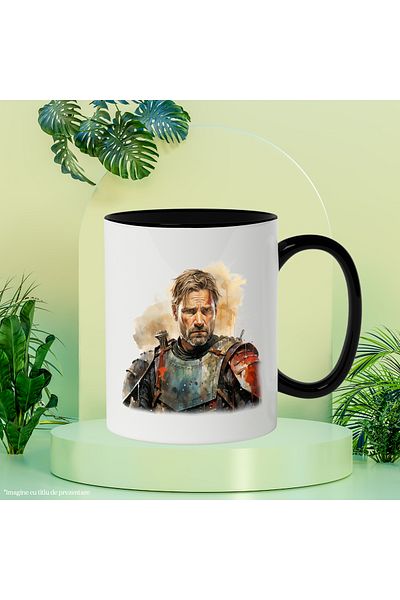 StoryGift Romania Mug With Jamie Lannister, Game Of Thrones, Fantasy, Character, Multicolor 330 ml, , With