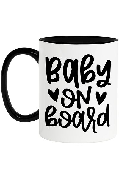 StoryGift Romania Mug with hearts and the text "Baby on board" - baby on board family affection, With,STG