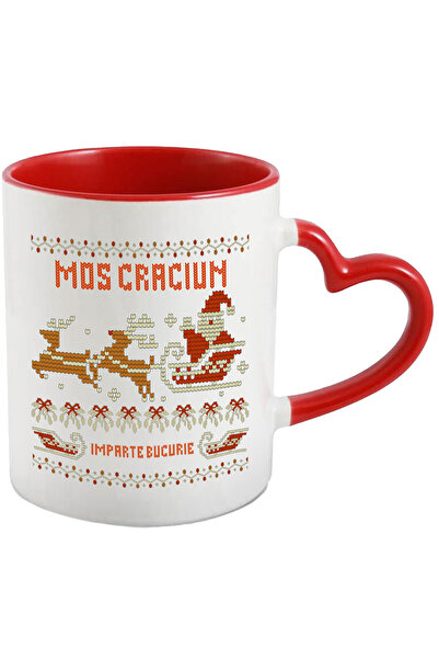 StoryGift Romania Cana mos pe trasura imparte bucurie cadouri Craciun, 330ml,...