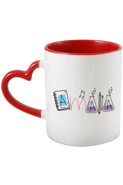 StoryGift Romania Mug With Name Amalia, School, Chemistry, Subjects, Algebra, Geometry, 330ml, Ceram, With, STG.