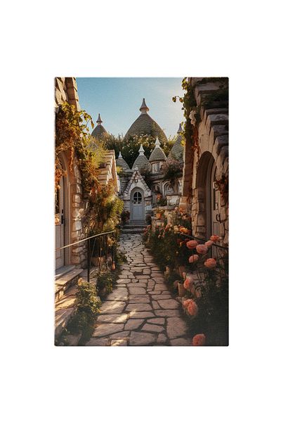 StoryGift Romania Tablou Canvas: View Oras Magic Italia Alberobello Sau Trulli Village Zane Pictura Digitala