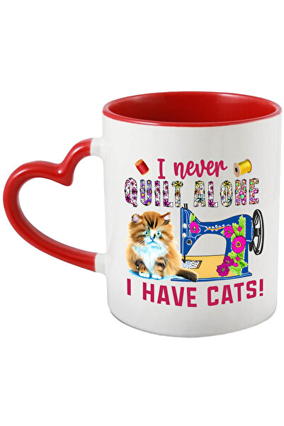 StoryGift Romania Cana cu mesajul "I never quilt alone, I have cats!", profes...