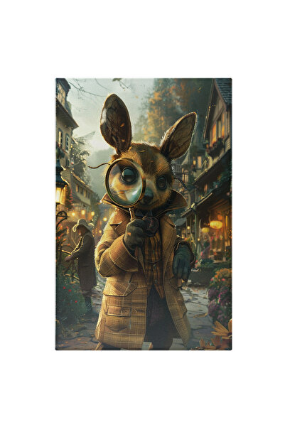 StoryGift Romania Tablou Canvas: Un Iepure Cercetas Se Uita Printr-o Lupa - O...