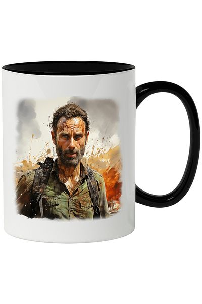 StoryGift Romania Cana Cu Rick Grimes, The Walking Dead, Serif, Serial, Multicolor 330 ml, Ceramic, Cu ,STG
