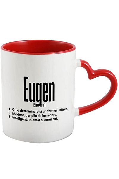 StoryGift Romania Mug With Name Eugene, Determination, Modest, Intelligent, Funny, Personalized, Like, With, STG
