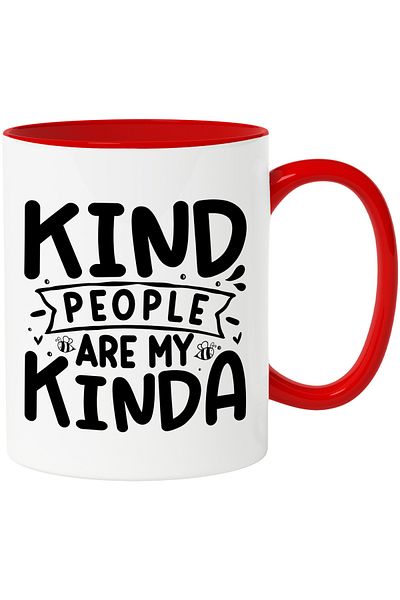 StoryGift Romania Mug with bees for those who prefer to have good people around with Red Handle, With ,STG