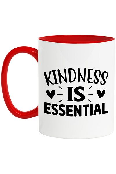 StoryGift Romania Mug with hearts and the message in English "Kindness is essential" - kindness is, With ,STG.