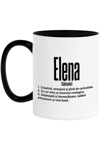 StoryGift Romania Mug With Name Elena, and Motivational Message, Creative, Smart, Curious, Fun, With, STG