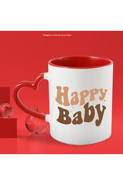 StoryGift Romania Mug for a good and happy baby with the message in English "Happy baby" with , With ,STG