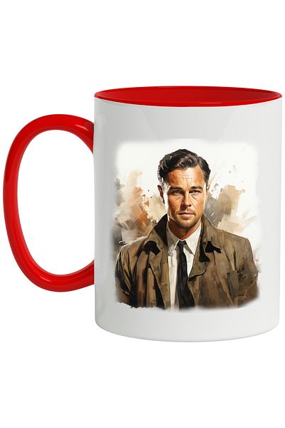 StoryGift Romania Leonardo DiCaprio Mug, Famous Actor, Producer, Multicolor 330 ml, Ceramic, With ,STG