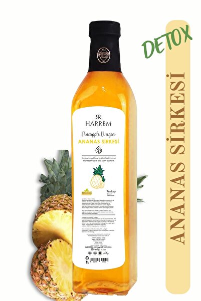 Harrem Ananas Sirkesi Doğal Fermantasyon 500ml Cam Şişe