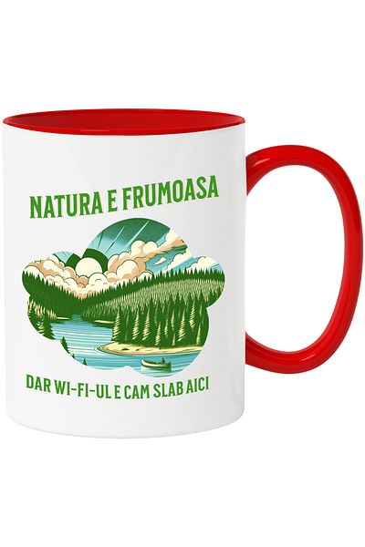 StoryGift Romania Funny message mug nature is beautiful but wi-fi is a bit weak adventure lovers, 330, Cu,STG
