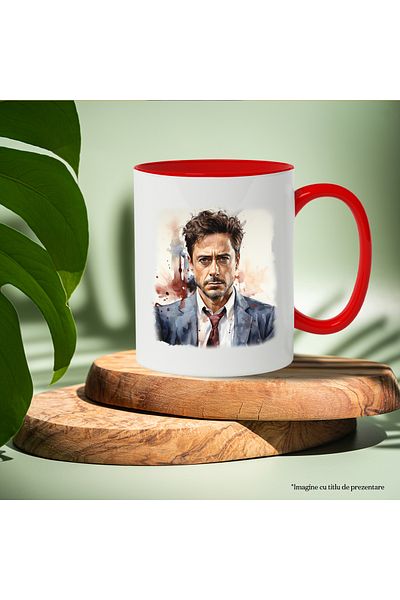 StoryGift Romania Mug With Robert Downey Jr, Famous Actor, Movies, Superheroes, Multicolor 330 ml, Ce, Cu,STG