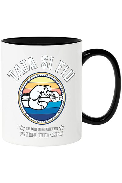StoryGift Romania Mug Father and son best friends family love, 330ml, Ceramic with Handle, With, STG