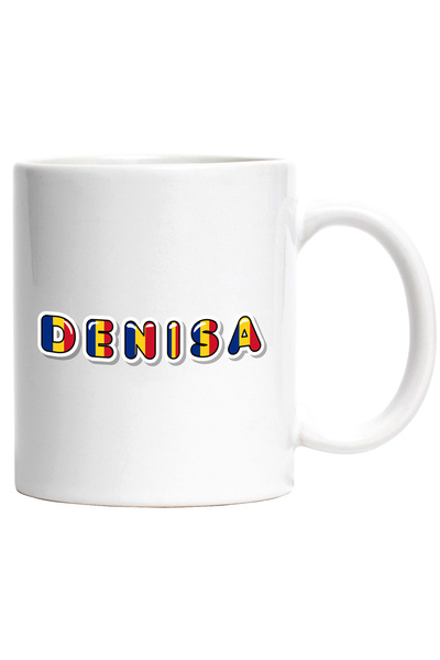StoryGift Romania Cana Cu Numele Denisa, Romania, Suporter, Steagul Romaniei,...