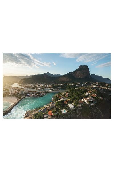 StoryGift Romania Tablou Canvas 40 x 25CM Vedere Aeriana a Joá si Dealul Pedra da Gávea, Rio de Janei,STG
