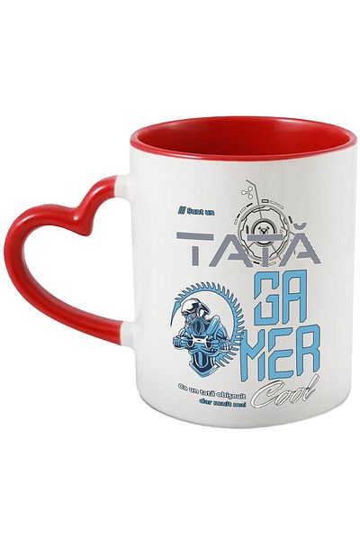 StoryGift Romania Mug Dad gamer coolest family video game, 330ml, Ceramic with Heart Handle R, With,STG