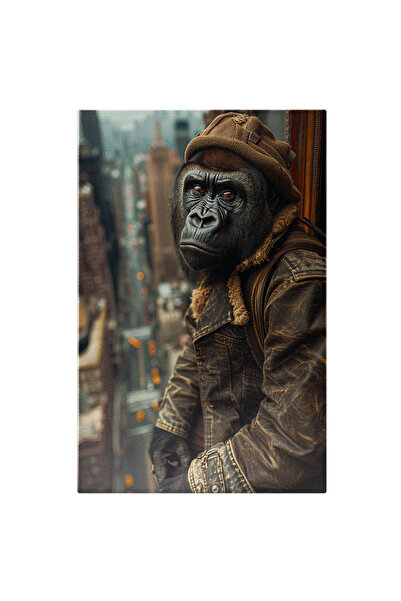 StoryGift Romania Tablou Canvas Gorila De Oras Imbracat In Haina De Blugi Cu ...