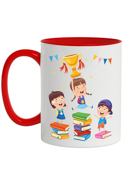 StoryGift Romania Mug With Cards, Competition, Children, Medals, Trophy, Winners, Multicolor 330 ml, , With ,STG