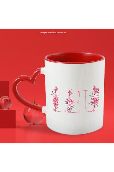 StoryGift Romania Mug With Name Leo, Floral, Colorful, Creative, Beautiful, Unique, 330ml, Ceramic with, With, STG